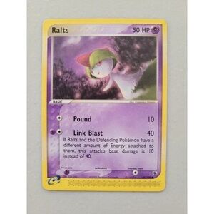 Pokemon Ralts Card with Purple and Yellow Accents